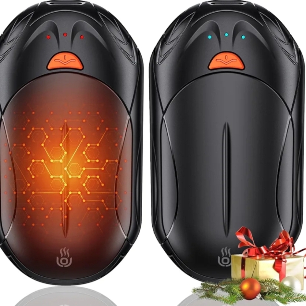 Black Wireless Mouse with Orange Accents